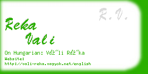 reka vali business card